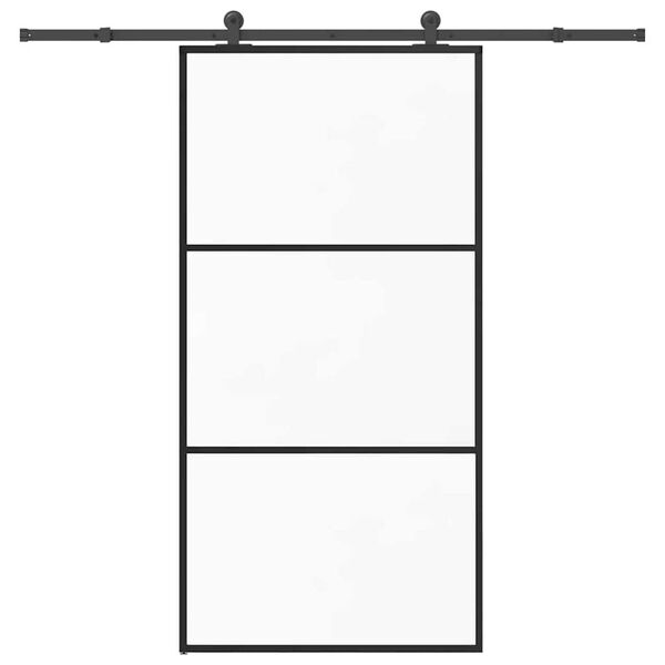 vidaXL bīdāmās durvis ar stiprinājumiem 102x205 cm stikls&alumīnijs