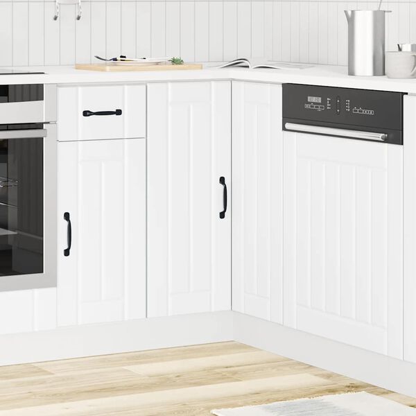 vidaXL virtuves stūra skapis "Lucca" White Engineered Wood