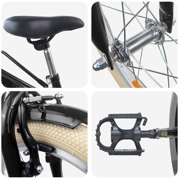 vidaXL Bērnu Velosipēds 24 Collas no 8 līdz 12 gadiem Melna