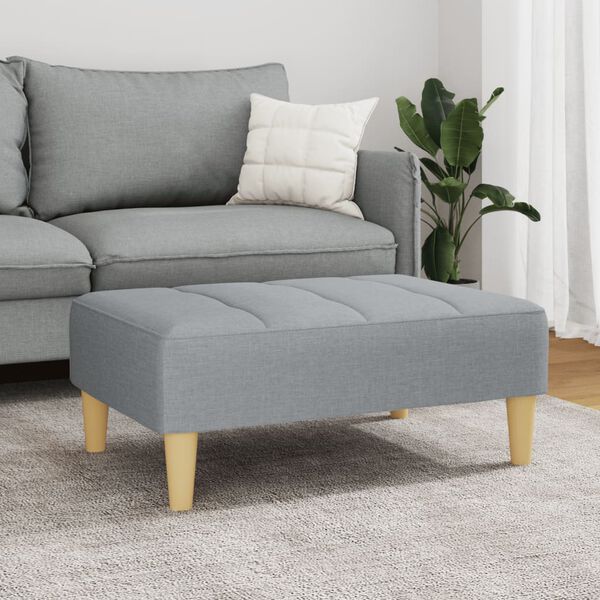 vidaXL kājsoliņš, 77x55x31 cm, gaiši pelēks audums