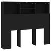 vidaXL gultas galvgalis ar plauktu, melns, 120x19x103,5 cm