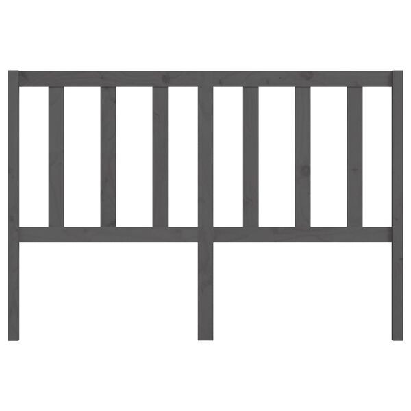 vidaXL gultas galvgalis, pelēks, 146x4x100 cm, priedes masīvkoks