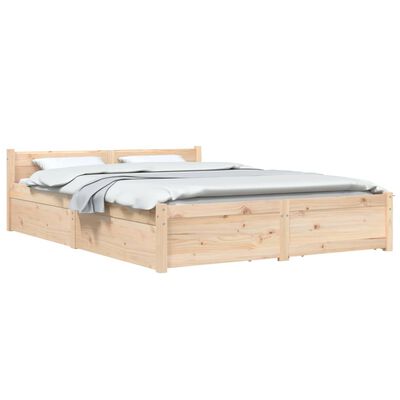 vidaXL gultas rāmis ar atvilktnēm, 135x190 cm, divvietīgs