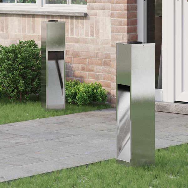 vidaXL Saules LED Ceļa Gaisma 2 pcs Sudraba Nerūsējo&scaron;s tērauds