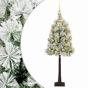 vidaXL Mākslīgā Ziemassvētku eglīte ar eglī&scaron;u bumbām 120 cm 150 LED