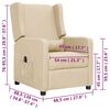 vidaXL elektrisks atpūtas krēsls, atgāžams, krēmkrāsas audums