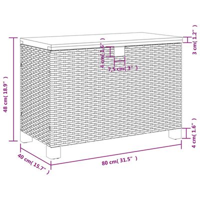 vidaXL dārza uzglabāšanas kaste, bēša, 80x40x48 cm, PE rotangpalma