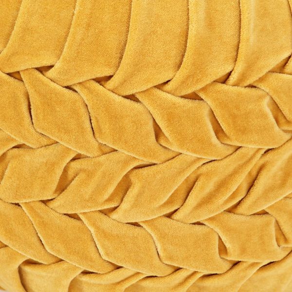 vidaXL pufs, kokvilna, samta izskats, 40x30 cm, dzeltens