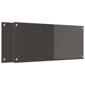 vidaXL Virtuves aizsargpaneļi 2 pcs Tum&scaron;i pelēks 90 x 40 cm