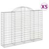 vidaXL arkveida gabiona grozi, 5 gb., 200x30x140/160cm, cinkota dzelzs
