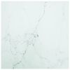 vidaXL galda virsma, balta, 70x70 cm, 6 mm, stikls ar marmora dizainu