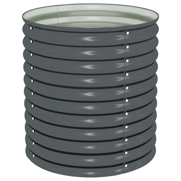 vidaXL augstā puķu kaste, 80x80x81 cm, cinkots tērauds, pelēka