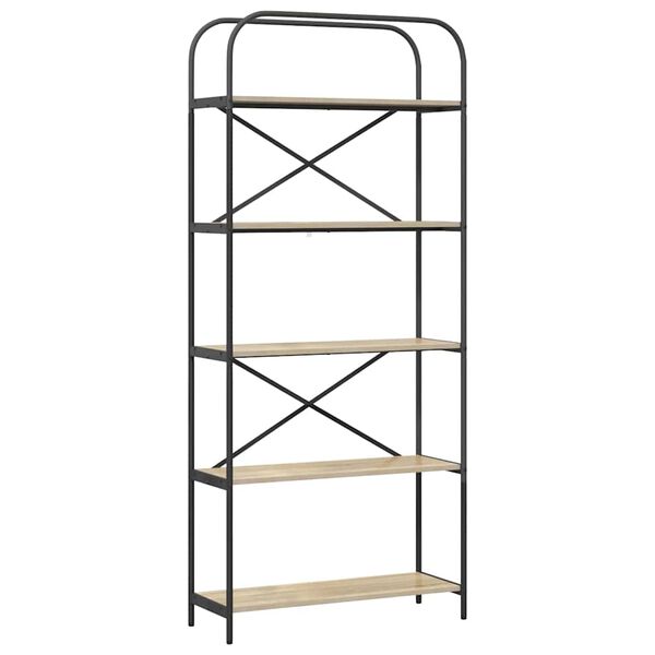 vidaXL Grāmatu plaukts Sonoma ozols 80 x 30 x 183 cm Inženierijas koks