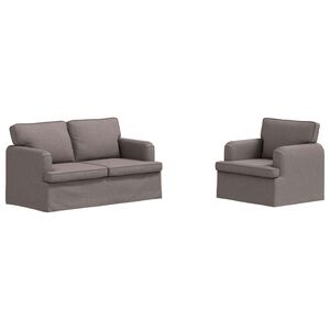 vidaXL Dīvānu komplekts 2 pcs Pelēkbrūna 144 x 80 x 85 cm audums