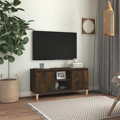 vidaXL TV skapītis ar masīvkoka kājām, ozolkoka krāsa, 103,5x35x50 cm