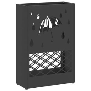 vidaXL Lietus lietussarga statīvs Melns 28 x 12 x 41 cm Tērauds