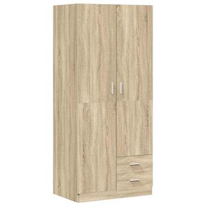 vidaXL skapis, 80x52x180 cm, ozolkoka krāsā, inženierijas koks