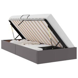 vidaXL Otomāna gultas rāmis Pelēks 90 x 190 cm Mākslīgā āda