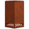 vidaXL Bezsoda ugunskurs Brūna 38 x 38 x 51 cm Novecināts tērauds