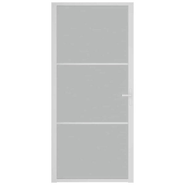 vidaXL iek&scaron;durvis, 93x201,5 cm, matēti baltas, stikls un alumīnijs