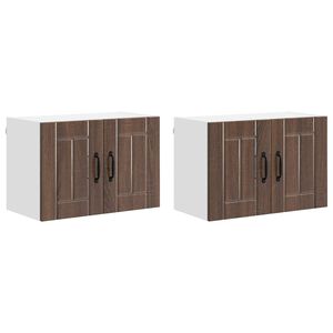 vidaXL Sienas skapis LUCCA 2 pcs Brūns ozols 60 x 31 x 40 cm