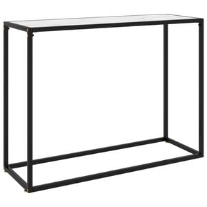 vidaXL konsoles galdiņ&scaron;, balts, 100x35x75 cm, rūdīts stikls