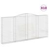 vidaXL arkveida gabiona grozi, 10gb., 400x30x180/200cm, cinkota dzelzs