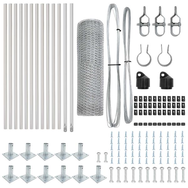 vidaXL Žoga āķis Sudraba 25 x 0,4 m (25 mm acs) Tērauds