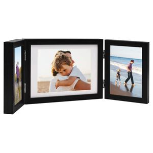 vidaXL 3-daļīgs foto rāmis, kolāža, melns, 22x15 cm+2x(10x15 cm)