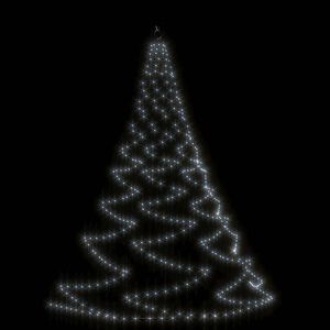 vidaXL sienas dekorācija ar metāla āķi, 260 silti baltas LED, 3 m