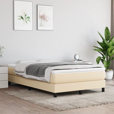 vidaXL gultas rāmis, krēmkrāsas, 120x200 cm, audums