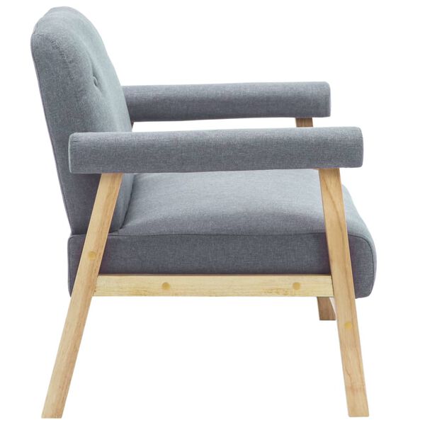 vidaXL dīvāns, divvietīgs, gaiši pelēks audums