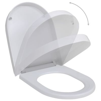 vidaXL tualetes sēdekļi ar lēnās aizvēršanas funkciju, 2 gab., balti