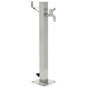 vidaXL dārza hidrants, nerūsējo&scaron;s tērauds, kvadrātveida, 65 cm