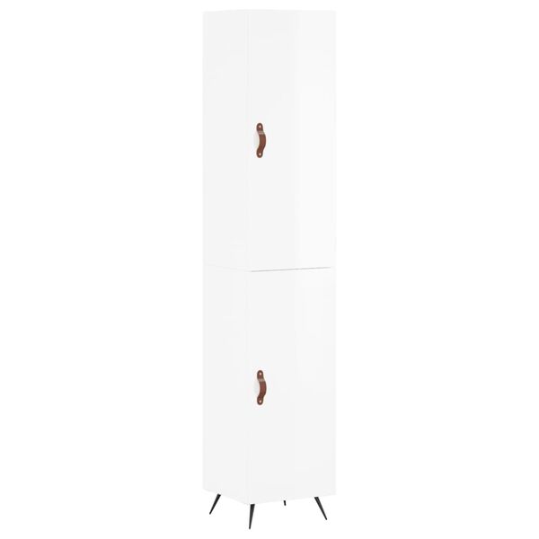 vidaXL augstais skapītis, balts, 34,5x34x180 cm, inženierijas koks
