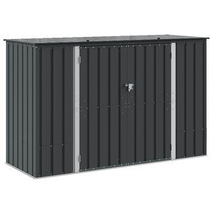 vidaXL Dārza uzglabā&scaron;anas kaste Melns 214 x 82 x 132 cm Tērauds