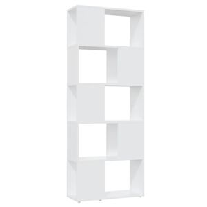 vidaXL grāmatu plaukts, balts, 60x24x155 cm, inženierijas koks