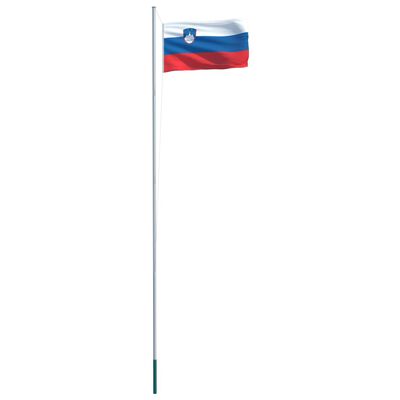 vidaXL Slovēnijas karogs un karoga masts, alumīnijs, 6,2 m