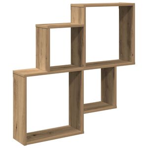 vidaXL sienas plaukts Artisan ozols 80x15x78,5 cm Engineered Wood