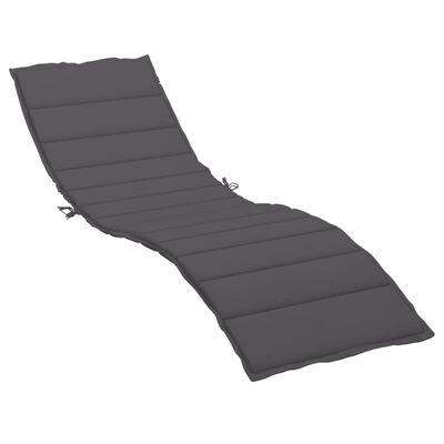 vidaXL sauļošanās krēsla matracis, 200x60x3 cm, audums, pelēks