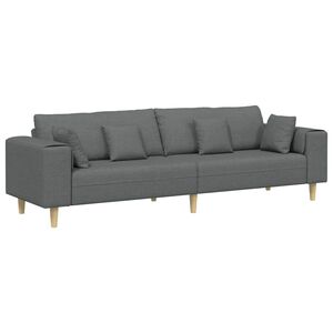 vidaXL Dīvāns Tum&scaron;i pelēks 250 x 77 x 76 cm audums