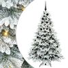 vidaXL Mākslīgā Ziemassvētku eglīte su 300 LED Balts 180 cm PE un PVC