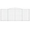 vidaXL arkveida gabiona grozi, 4 gb., 400x30x160/180cm, cinkota dzelzs