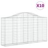 vidaXL arkveida gabiona grozi, 10gb., 200x30x100/120cm, cinkota dzelzs