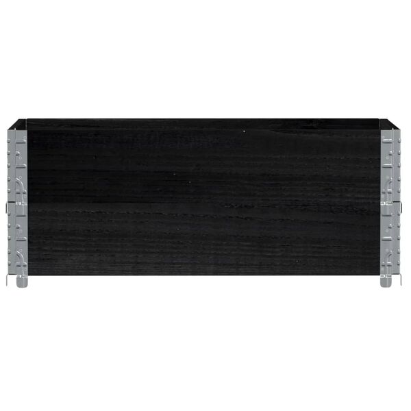 vidaXL palešu apmales, 2 gab., melns, 100x50 cm, priedes masīvkoks