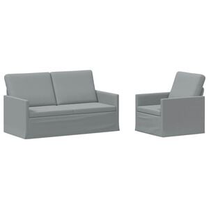 vidaXL Dīvānu komplekts 2 pcs Gai&scaron;i pelēka Audums