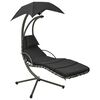 vidaXL dārza &scaron;ūpuļkrēsls, melns, pelēks, 190x90x200 cm, audums