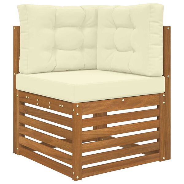 vidaXL Āra dīvāna spilvens 3 pcs Krēmkrāsa Poliesters