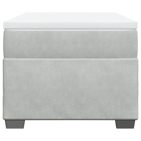 vidaXL atsperu gulta ar matraci, gai&scaron;i pelēka samts, 80x200 cm