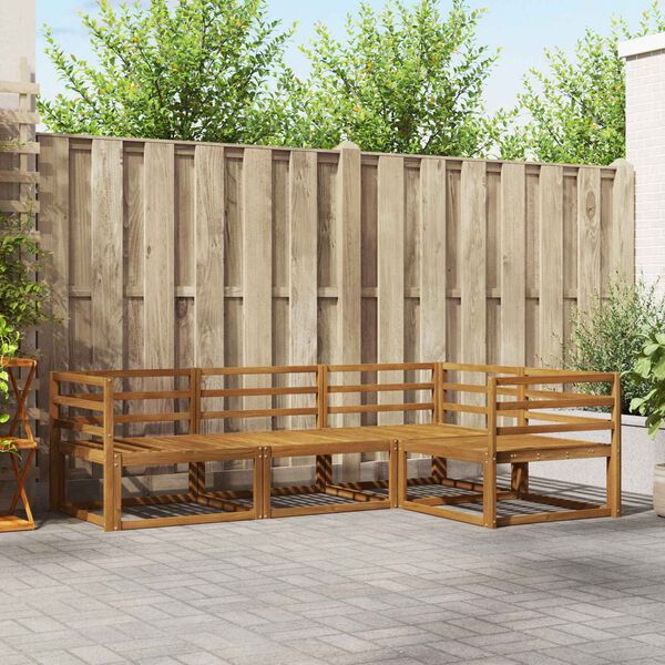 vidaXL Āra dīvānu komplekts 4 pcs Dabiska Cietā akācijas koks